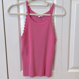 Scalloped pink tank top